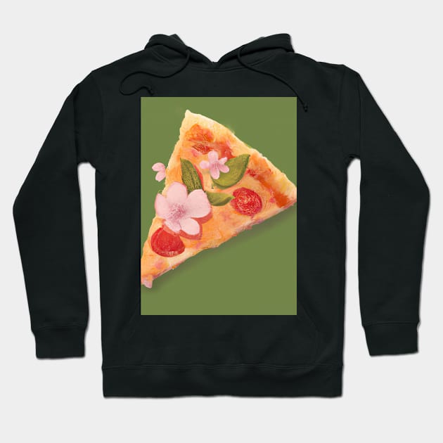 Floral Pizza Hoodie by maxcode